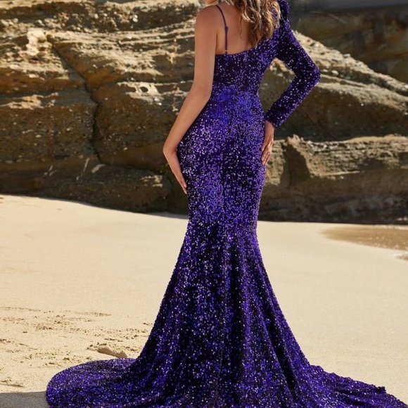 Purple Preppy Womens Prom Dress - Picture 2 of 5